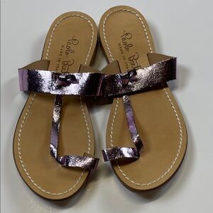 Paolo Berti Metallic Purple Leather Sandals Made in Italy Women’s Size 7